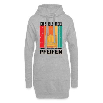 Ich spiele Orgel Um mich herum nur Pfeifen - Hoodie-Kleid - Grau meliert - Vorne