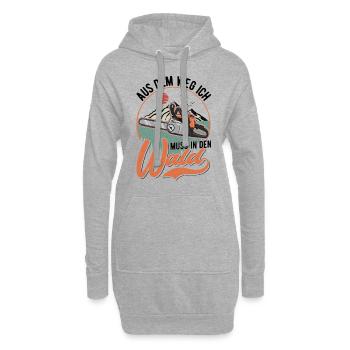 Aus dem Weg Ich muss in den Wald Baumfäller - Hoodie-Kleid - Grau meliert - Vorne