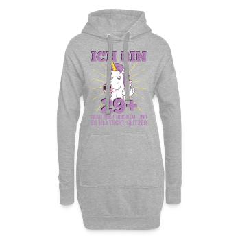 30. Geburtstag Frau Einhorn Ich bin 29+ plus - Hoodie-Kleid - Grau meliert - Vorne