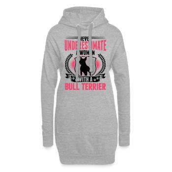 Bull Terrier Femme Miniature Bull Terrier - Sweat-shirt à capuche long Femme - gris chiné - Devant