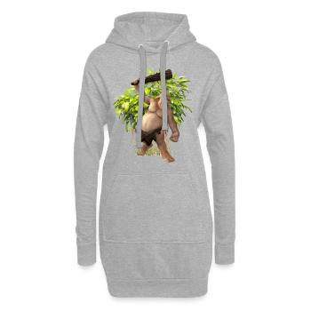 Troll - Hoodie-Kleid - Grau meliert - Vorne