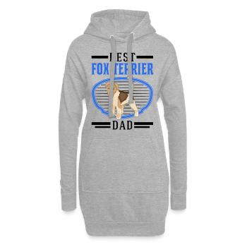 Best Foxterrier Dad - Hoodie-Kleid - Grau meliert - Vorne