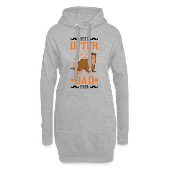 Meilleur papa loutre de tous les temps Loutre de mer - Sweat-shirt à capuche long Femme - gris chiné - Devant