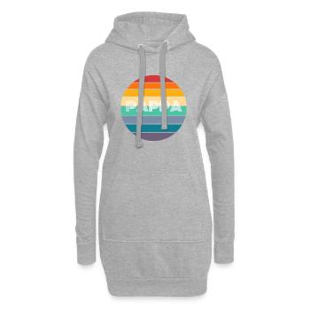 Rainbow Pappa Retro Vintage - Sweat-shirt à capuche long Femme - gris chiné - Devant