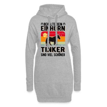 Irish Tinker Pferd Einhorn Tinkerpferd - Hoodie-Kleid - Grau meliert - Vorne