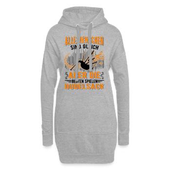 Dudelsack Dudelsackspieler - Hoodie-Kleid - Grau meliert - Vorne