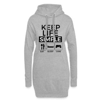 Player, Console - Hoodie Dress - heather grey - Front