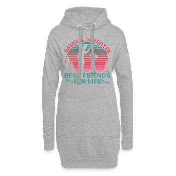 Papa et fille meilleurs copains pour la vie - Sweat-shirt à capuche long Femme - gris chiné - Devant