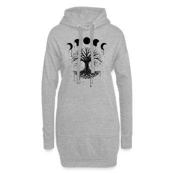 Occult Grunge Gothic Okkult Aesthetic - Hoodie-Kleid - Grau meliert - Vorne