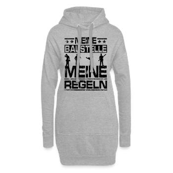 Meine Baustelle - Hoodie-Kleid - Grau meliert - Vorne