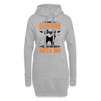 Akita Inu Guardian Angel - Hoodie-Kleid - Grau meliert - Vorne