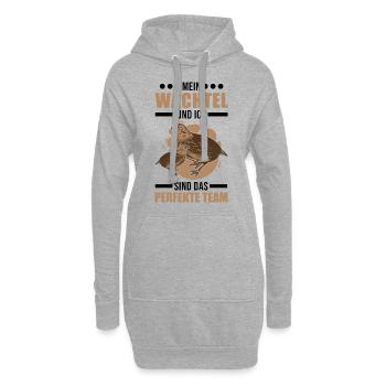 Mein Wachtel und ich Sind das perfekte Team - Hoodie-Kleid - Grau meliert - Vorne
