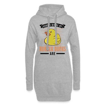 La maison est l’endroit où mes canards en caoutchouc sont des canards en caoutchouc - Sweat-shirt à capuche long Femme - gris chiné - Devant