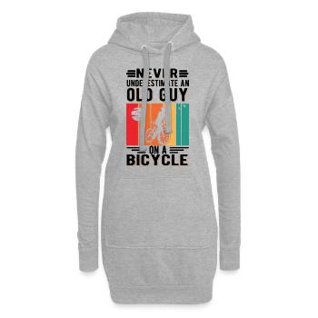 Fahrrad Alter Mann Fahrradtour Radfahrer - Hoodie-Kleid - Grau meliert - Vorne