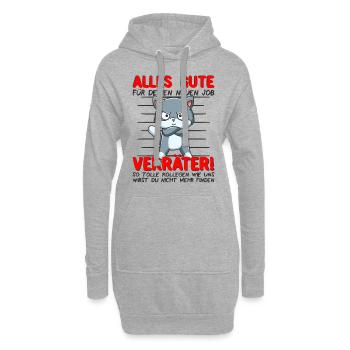 Abschied Kollege Abschiedsgeschenk Jobwechsel - Hoodie-Kleid - Grau meliert - Vorne