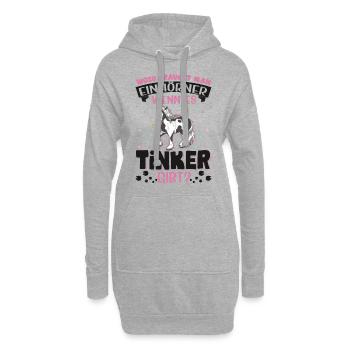 Irish Tinker Pferd Einhorn - Hoodie-Kleid - Grau meliert - Vorne