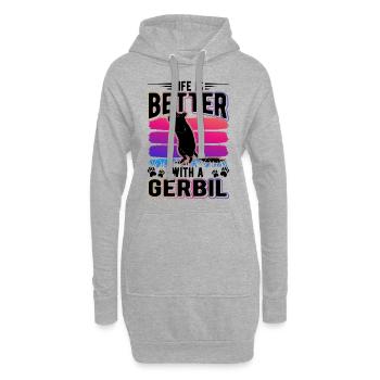 La vie est meilleure avec une gerbille de rat de course Gerbil - Sweat-shirt à capuche long Femme - gris chiné - Devant