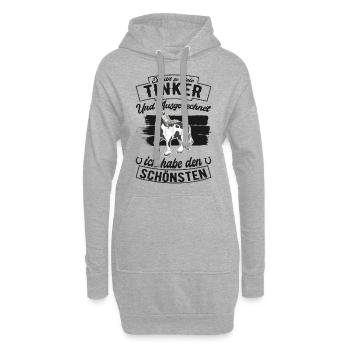 Irish Tinker Pferd Spruch - Hoodie-Kleid - Grau meliert - Vorne