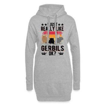 J’aime vraiment gerbilles, d’accord? Gerbille - Sweat-shirt à capuche long Femme - gris chiné - Devant