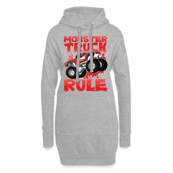 Monster Truck Rule - Hoodie-Kleid - Grau meliert - Vorne