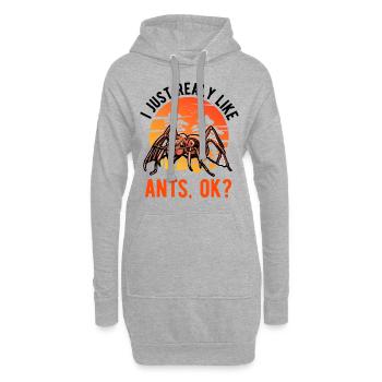 J’aime vraiment Ants Anthill Ant - Sweat-shirt à capuche long Femme - gris chiné - Devant