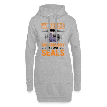 May spontaneously talk about Seal Robbe - Hoodie Dress - heather grey - Front