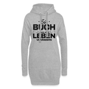 Ein Buch kann dein Leben verändern Buch Freunde - Hoodie-Kleid - Grau meliert - Vorne