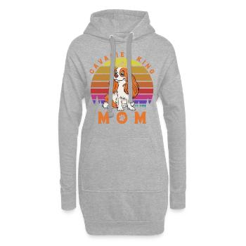 Cavalier King Maman - Sweat-shirt à capuche long Femme - gris chiné - Devant