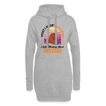Cadeau Castor - Sweat-shirt à capuche long Femme - gris chiné - Devant