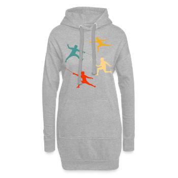 Fechten - Hoodie-Kleid - Grau meliert - Vorne