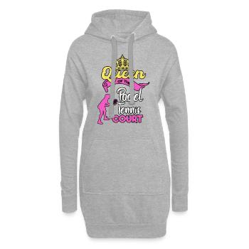 Padel Paddel Tennis Sport Königin Herz I Geschenk - Hoodie-Kleid - Grau meliert - Vorne