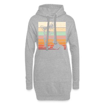 Corgi Rétro - Sweat-shirt à capuche long Femme - gris chiné - Devant