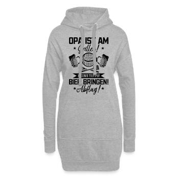 Opa ist am Grillen! Keine Tipps Barbecue Grillen - Hoodie-Kleid - Grau meliert - Vorne