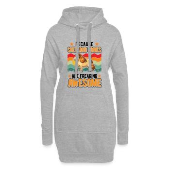 Because Shetland Ponies are freaking awesome - Hoodie-Kleid - Grau meliert - Vorne