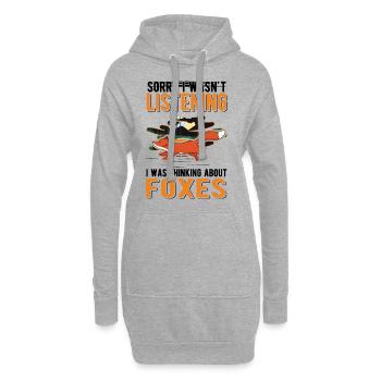 Cadeau Fuchs - Sweat-shirt à capuche long Femme - gris chiné - Devant