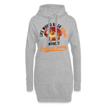Life would be so boring without Shetland Ponies - Hoodie-Kleid - Grau meliert - Vorne