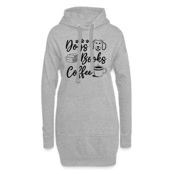 Chiens Livres café rat de bibliothèque amoureux des chiens - Sweat-shirt à capuche long Femme - gris chiné - Devant