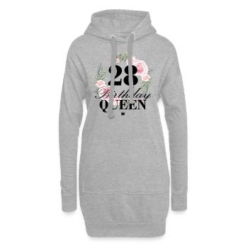 28. Geburtstag Birthday Queen 28 Jahre - Hoodie-Kleid - Grau meliert - Vorne