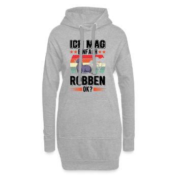 Ich mag einfach Robben Seelöwe - Hoodie-Kleid - Grau meliert - Vorne