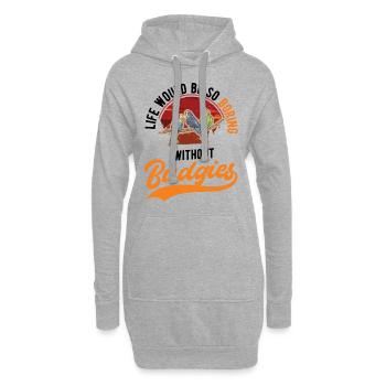 Wellensittich Geschenk Welli Sittich - Hoodie-Kleid - Grau meliert - Vorne