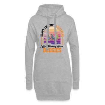 Budgerigar Cadeau Welli Perruche - Sweat-shirt à capuche long Femme - gris chiné - Devant