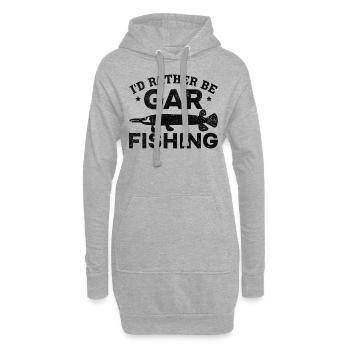 Hornhecht Garfishing Ich wäre lieber Gar Fishing - Hoodie-Kleid - Grau meliert - Vorne