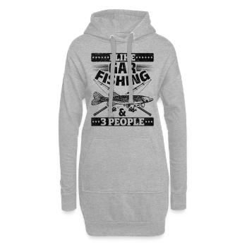 J'aime la pêche à l'orphie et l'orphie à 3 personnes - Sweat-shirt à capuche long Femme - gris chiné - Devant