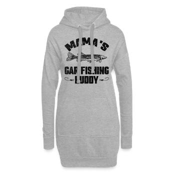 Mama's Gar Angeln Buddy Hornhecht Angeln Gar Fisch - Hoodie-Kleid - Grau meliert - Vorne
