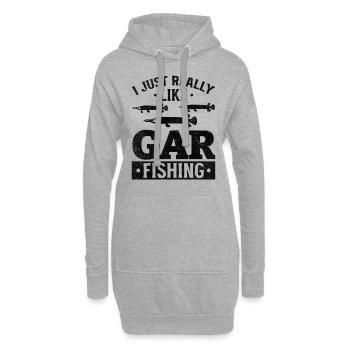 Orphie Pêche Orphie Orphie J'aime - Sweat-shirt à capuche long Femme - gris chiné - Devant