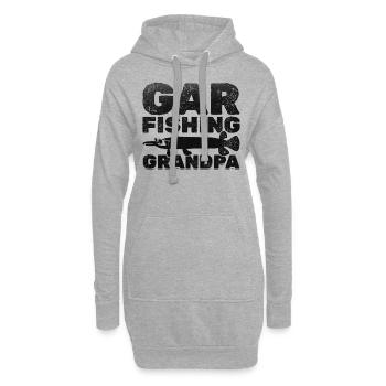 Pêche à l'orphie Grand-père Pêche à l'orphie Grand-père Pêche à l'orphie - Sweat-shirt à capuche long Femme - gris chiné - Devant