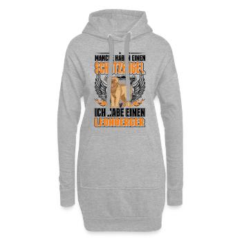 Leonberger Schutzengel - Hoodie-Kleid - Grau meliert - Vorne