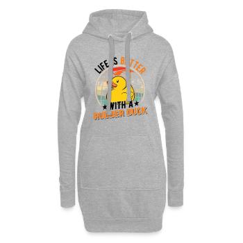 La vie est meilleure avec un Rubber Duck Gummiente - Sweat-shirt à capuche long Femme - gris chiné - Devant