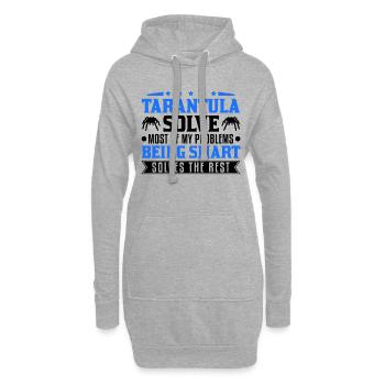 Tarantel Spinne Tarantula - Hoodie-Kleid - Grau meliert - Vorne