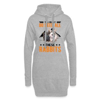 Yes I really do need all these Rabbits Kaninchen - Hoodie-Kleid - Grau meliert - Vorne